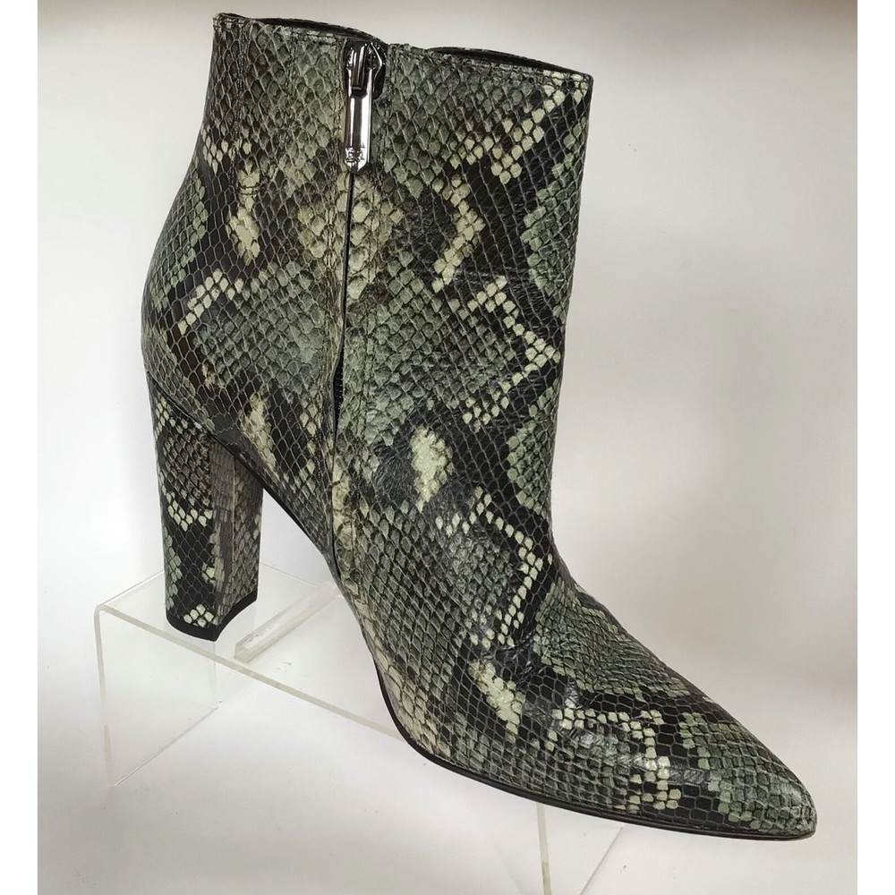 SAM EDELMAN Raelle Snakeskin Embossed Leather Ankle Boots (Size 8)